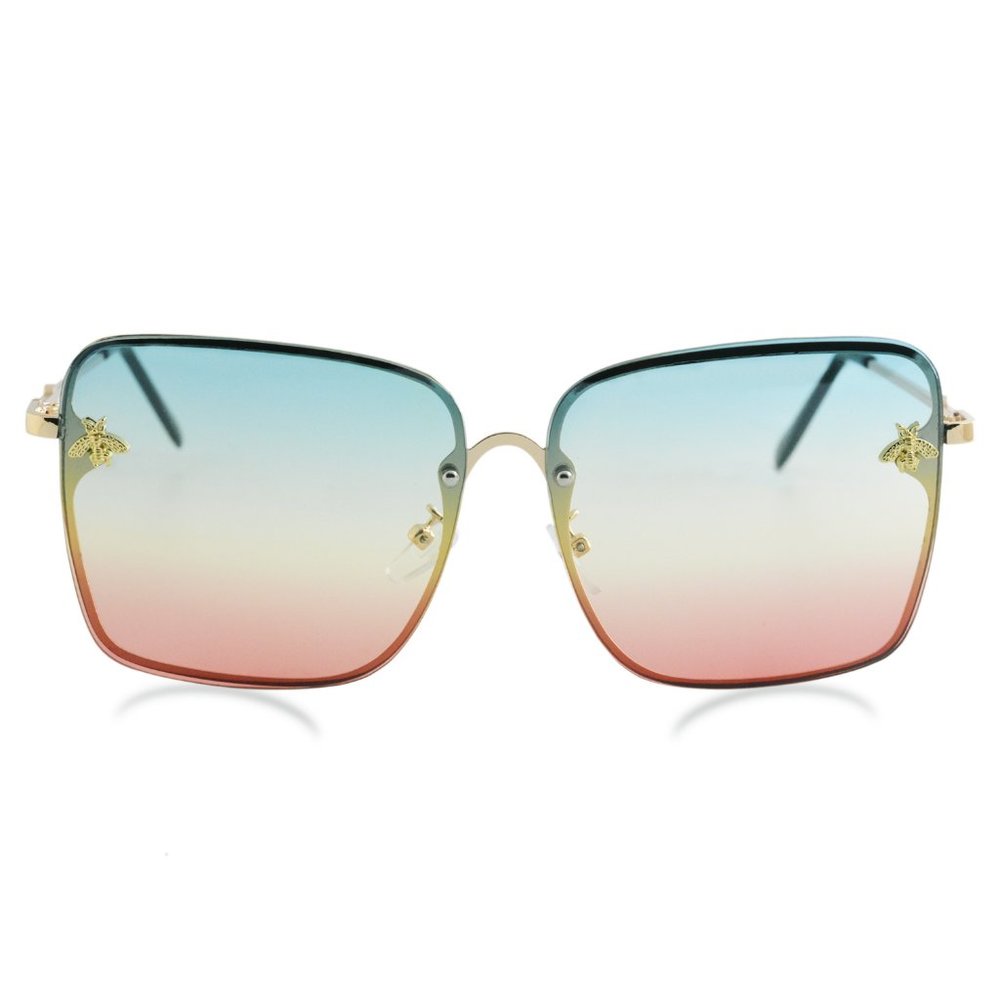 Women’s Half Frame Gradient Lens Square Sunglasses